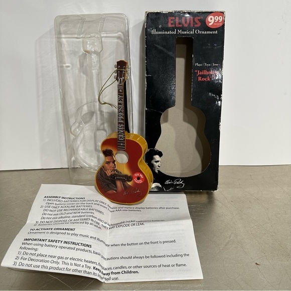 Vintage Elvis Illuminated Musical Ornament Jailhouse Rock Elvis Presley NEW - Picture 3 of 8